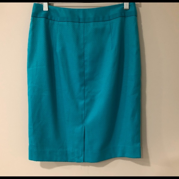 The Limited Turquoise Textured Ribbon Pencil Skirt 4 - Picture 4 of 7